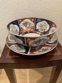 Beautiful Set Of Bowl And Matching Plate