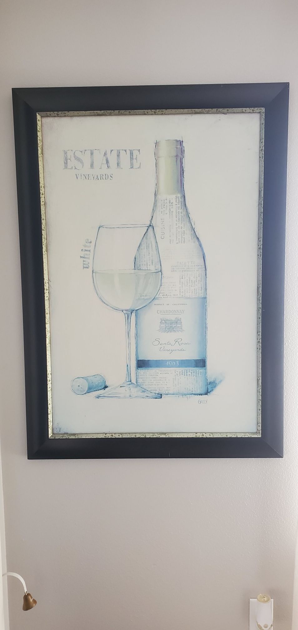 Large framed Wine Art