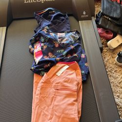 3 Medium Scrub Butterfly Tops