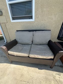 Wicker loveseat
