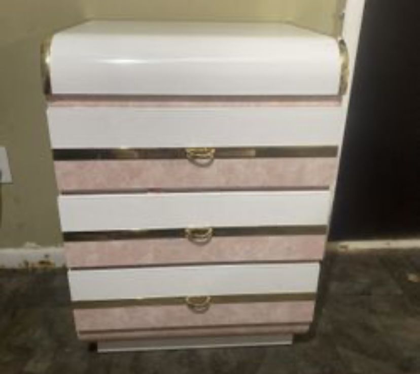 1980s Pink Lemonade Laminate Dresser/nightstand