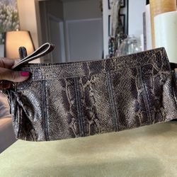 Minicci Faux Snakeskin Clutch Purse