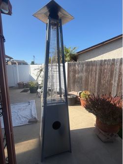 pyramid-style flame patio heater