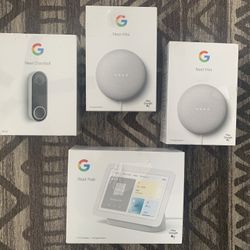 Google Nest Doorbell, Hub, And Speaker Set