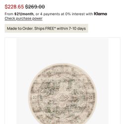 Ruggable Sarah Sage 6’ Round Rug