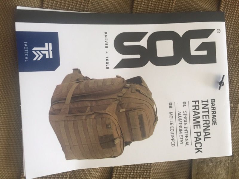 SOG Barrage Tactical Internal Frame Pack Backpack (Clay Brown, X-Large)