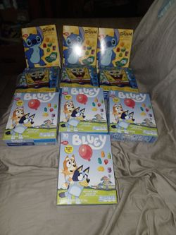 Stitch.. SpongeBob and bluey fruit snacks