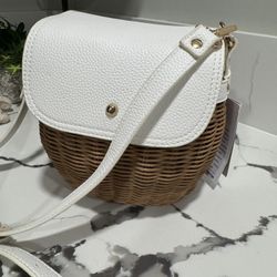 Tommy Bahama bag rattan wicker white bag