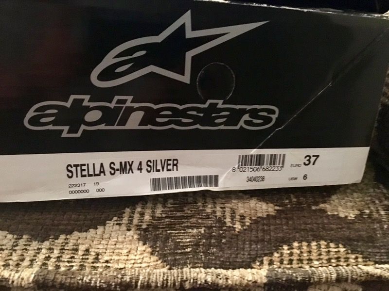Alpinestars Stella S-MX Black and silver race/motorcycle boots