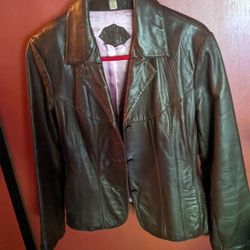 For Sale, Brown Women's Size Large Leather Coat $50