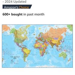 Giant World Laminated Map