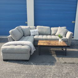 (Delivery Available) Grey Sectional Couch Sofa 