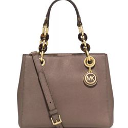 Michael Kors Cynthia Small Satchel Crossbody Dark Dune