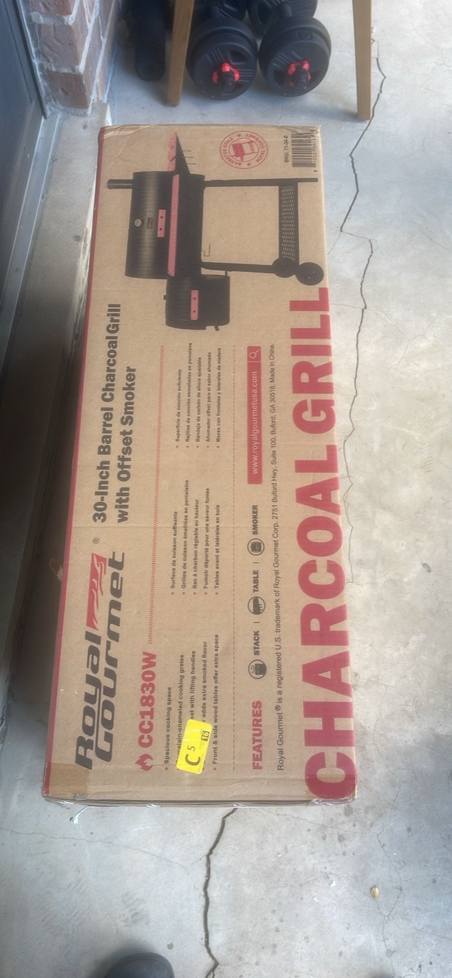 30 Inches Barrel Charcoal Grill With Offset Smoker