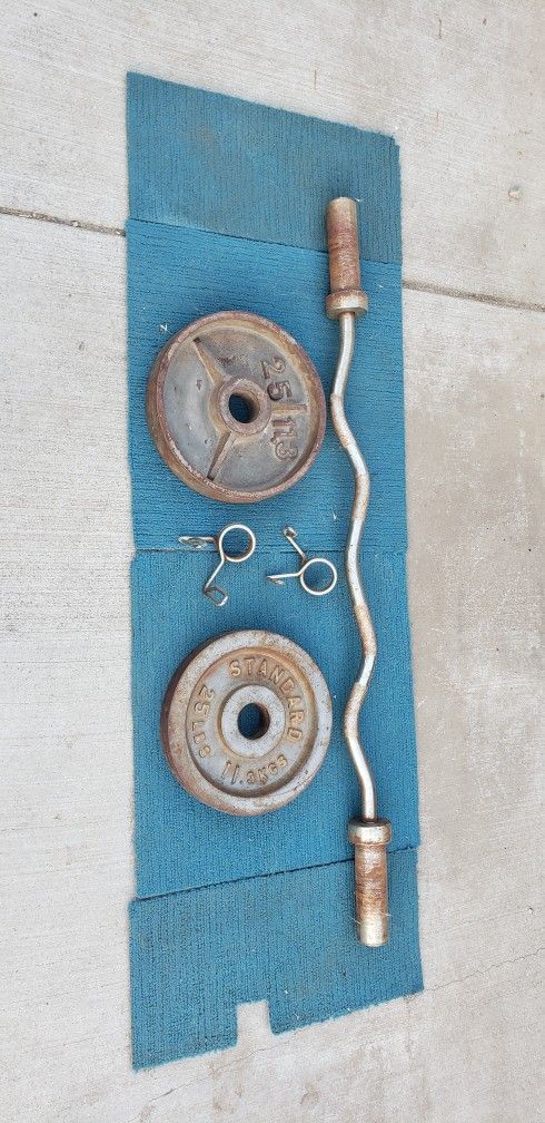 25lb Olympic Weight & Curl Bar