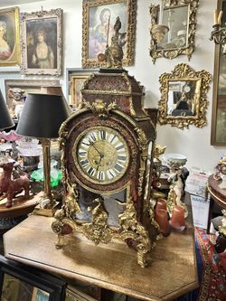 Antique Louis XV style Boulle mantel clock