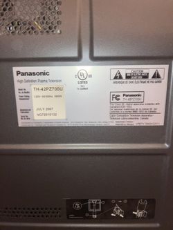 Panasonic 42 Inch Plasma Non Smart Tv 50.00 OBO