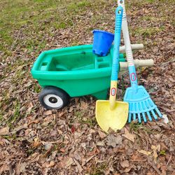 The price is firm.. children's wheelbarrow with tools
