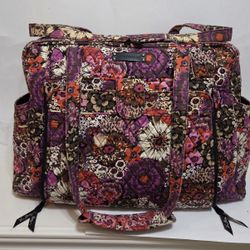 Vera Bradley Baby Bag, featuring the colorful floral Rosewood pattern. 