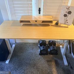 Bamboo Electric Standing Desk – Adjustable Height with Memory Settings