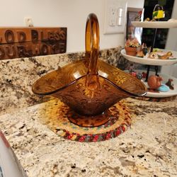 Amber Glass Basket