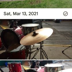 Red Pearl Drum Set