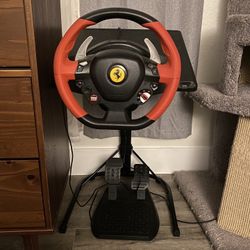 Xbox Ferrari Thrustmaster Wheel And Pedals 