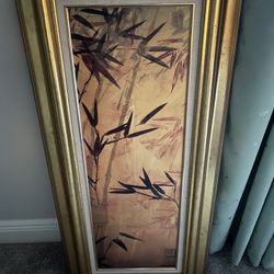 Large Canvas Print Bambu There Beautiful Gold Frame In PERFECT condition 