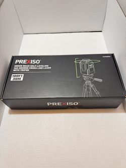 PREXISO 360° Laser Level with Tripod, 100Ft Cross Line Leveler- Green Horizontal Line Laser Level Self Leveling for Construction, Floor Tile Renovatio