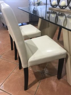 White Dinning Chairs Full Set