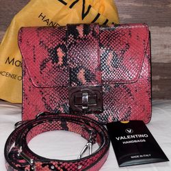 Mario Valentino Python Red Crossbody Full Inclusion 