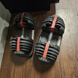 Adjustable Dumbells Barely Used Up To 55 Pounds Each