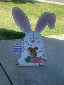 Easter rabbit wood outdoor decor