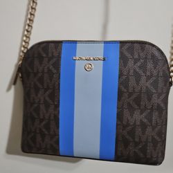 MK Small Clutch Brown And Blue