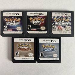 Pokemon DS Games Bundle All 5! Diamond Pearl Platinum Heart Gold Soul Silver 