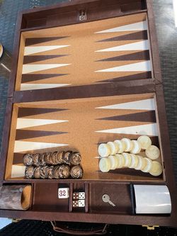 Vintage Backgammon Set with Case