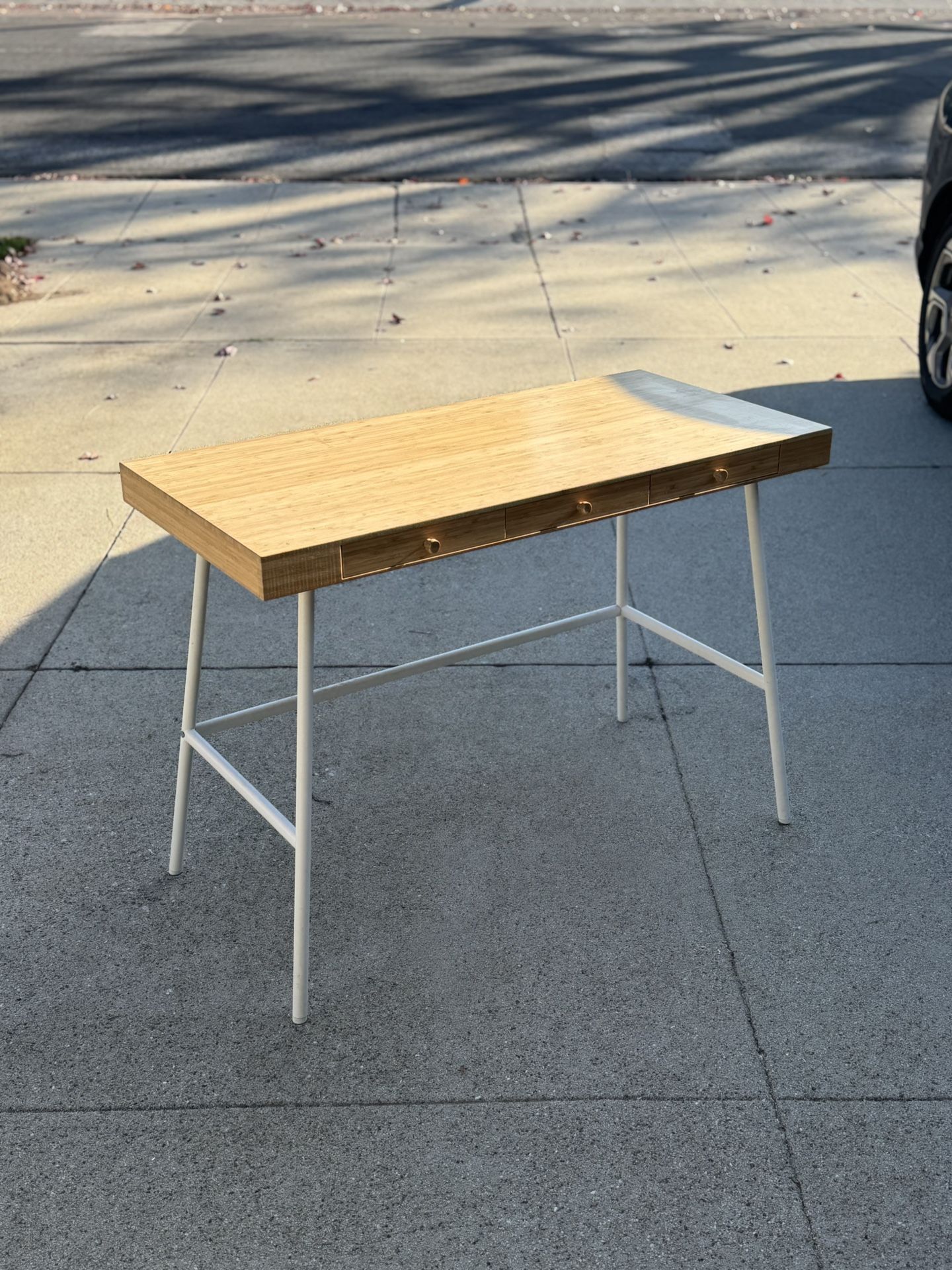 $95 - IKEA LILLÅSEN Bamboo Desk w/ 3 Drawers (40" Wide)