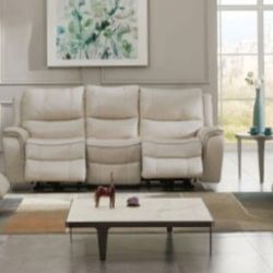 Brand New Beige Super Plush Reclining 3pc Sofa Set 