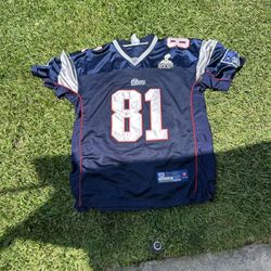 Randy Moss Reebok NEW ENGLAND PATRIOTS Men’s Size 50  NFL JERSEY Blue