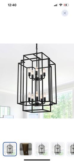 10 light black chandelier