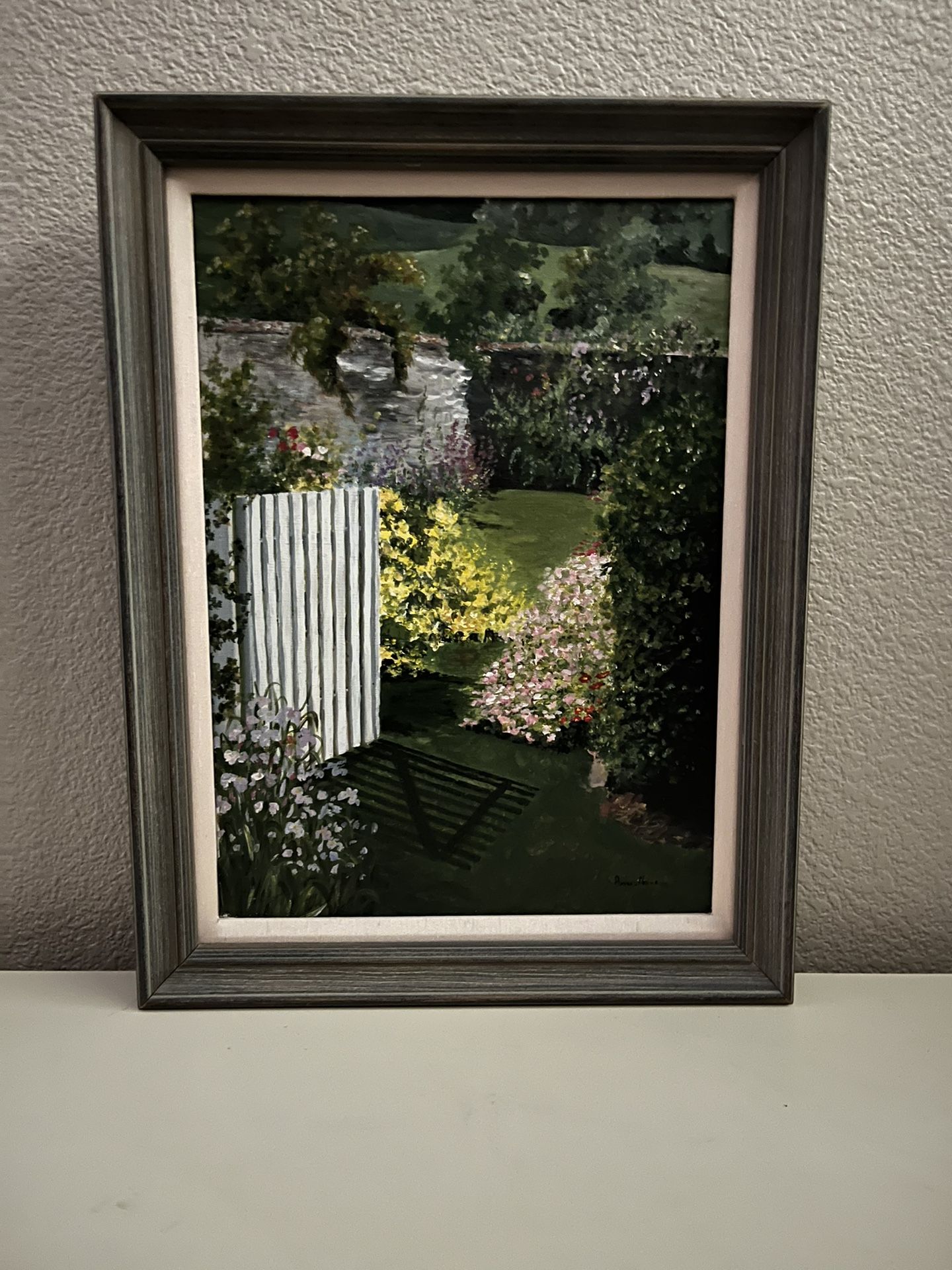 Painting Of Garden And Gate - French Contemporary Impressionism