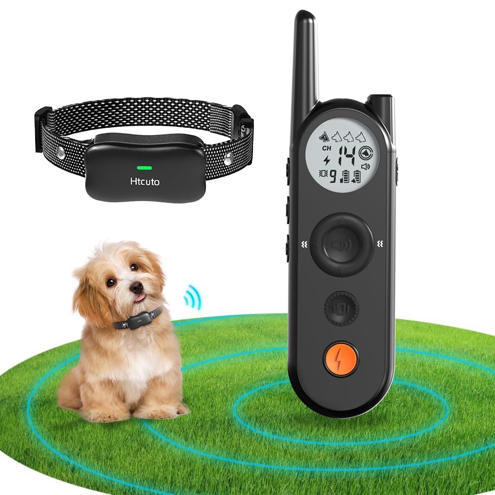 Wireless Dog Fence 3500FT Electric Fence and 6100FT Remote Training Collar, 185 Days Rechargeable Battery - IPX7 Waterproof Collar, Vibrate/Beep/Shock