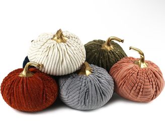Ogrmar 6 Pack Velvet Artificial Pumpkins Set