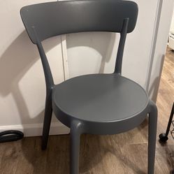 Armless Bistro Dining Chair-Set of 2, Premium Plastic Gray