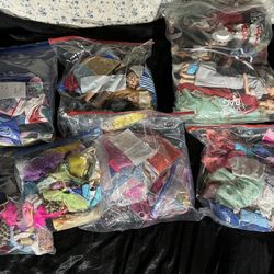 500  barbie clothing, accessories   26 Barbie dolls, 2 GI joe dolls