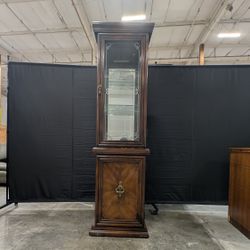 Traditional Hardwood and Glass Curio Display Cabinet