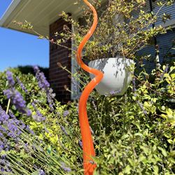 Blown Glass Garden Orange Spiral Art (Swansons Nursery) 