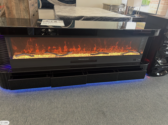 Modern electric fireplace TV stand and media console - one last left
