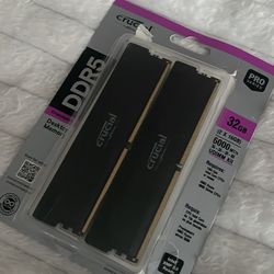 Crucial Pro 32GB DDR5 RAM Kit (2x16GB), CL36 6000MHz, Overclocking Desktop Gaming Memory RAM