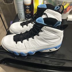NIKE AIR JORDAN 9 RETRO POWDER BLUE UNC TAR HEELS 
